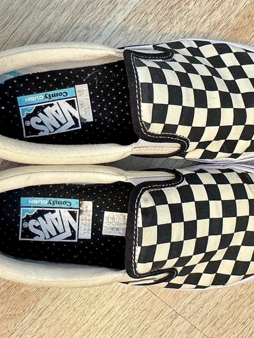 Vans Classic Slip-On Checkered Sneakers Black & White Women’s US 9.5